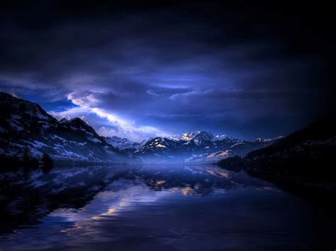 Blue Lake At Night Wallpaper Phone Rlo · World Desktop Hd