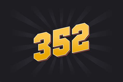 Number 352 Vector Font Alphabet Yellow 352 Number With Black