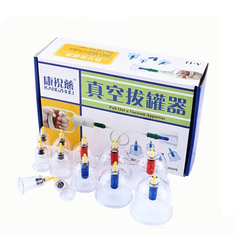 12 Pieces Cans Cups Chinese Medical Vacuum Cupping Kit Pull Out A Vacuum Apparatus Therapy Relax