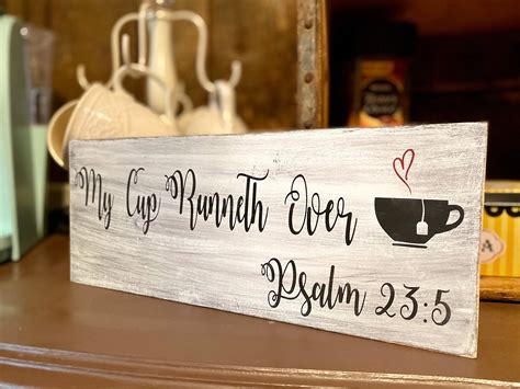 Buy My Cup Runneth Over Signrustic Kitchen Decorcoffee Bar Sign