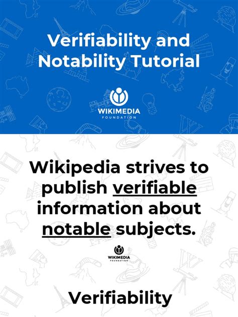 Verifiability And Notability Tutorial Pdf Wikipedia News