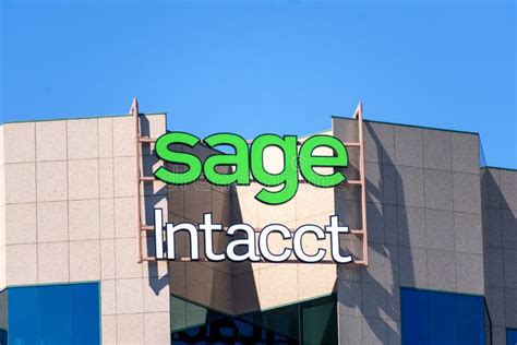 Sage Intacct Sign Logo On Headquarters Building Sage Intacct Is A