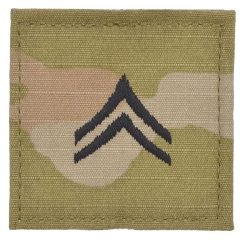 Army Rank W Hook Fastener Backing 3 Color Ocp