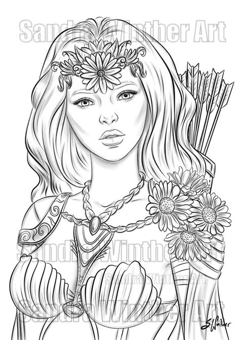 Adult Coloring Pages Warrior Girls Coloring Pages