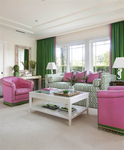 Green Curtains Contemporary Living Room Anne Hepfer