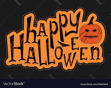 Happy Halloween Sticker Royalty Free Vector Image