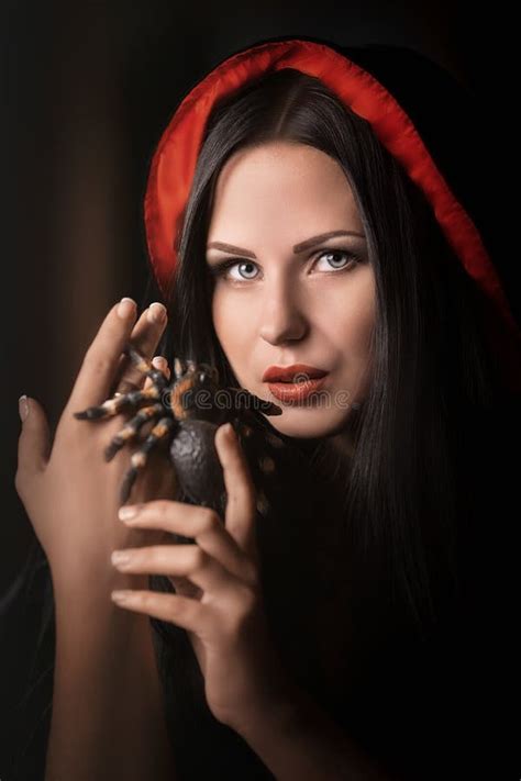 Beautiful Woman With Black Cloak Stock Image Image Of Cloak Hands