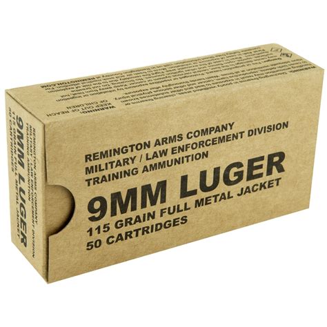 Remington Militaryle 9mm Luger Ammo 115 Grain Fmj