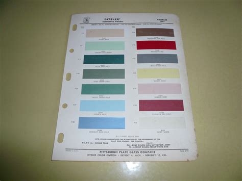 1961 Rambler Ditzler Ppg Color Chip Paint Sample Vintage Ebay