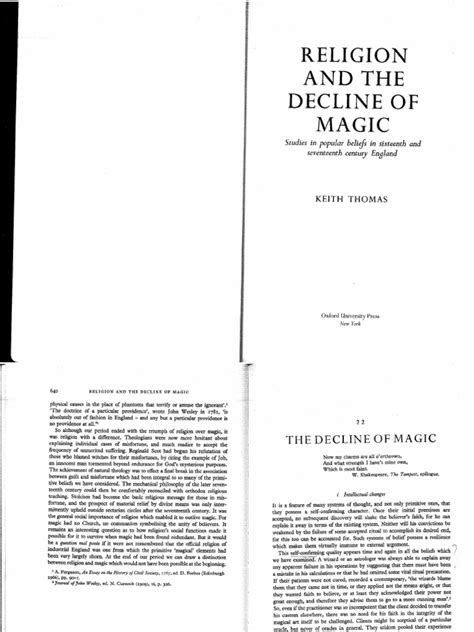 Religion And The Decline Of Magic Keith Thomas Pdf