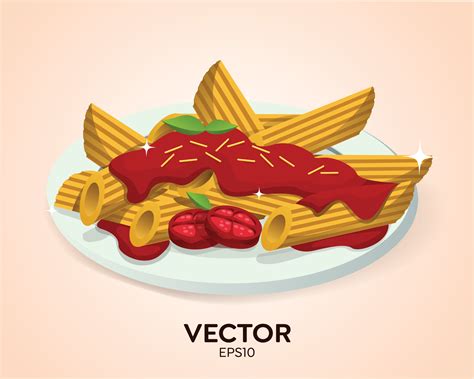 Italian Menu Pasta On Plate Delicious 5255369 Vector Art At Vecteezy