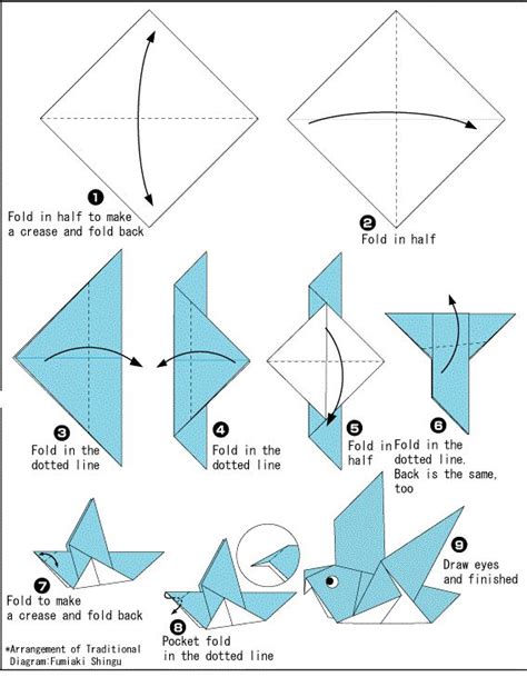 Origami Dove Printable Instructions Origami Bird Easy Origami Dove