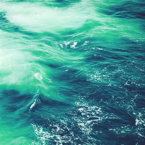 Vq24 Wave Nature Water Blue Green Sea Ocean Pattern Wallpaper