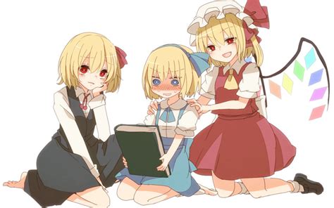 safebooru 3girls alice margatroid alice margatroid pc 98 aoi annbi ascot barefoot black