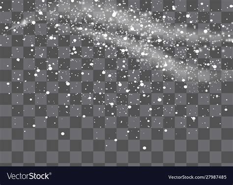 Falling Snow Overlay Background Snowfall Winter Vector Image