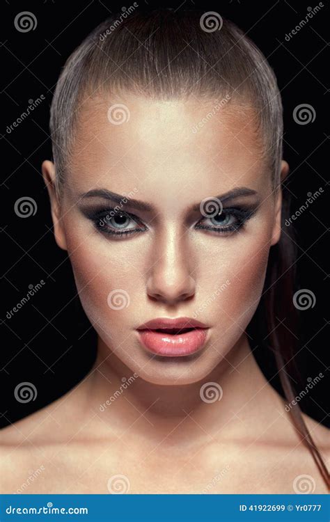 Beauty Closeup Portrait Handsome European Model Stock Image Image Of