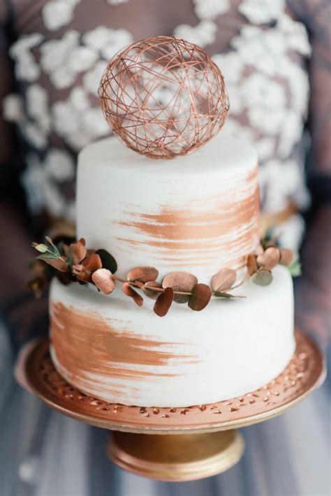 Shimmer Chic 19 Copper And Rose Gold Wedding Cakes