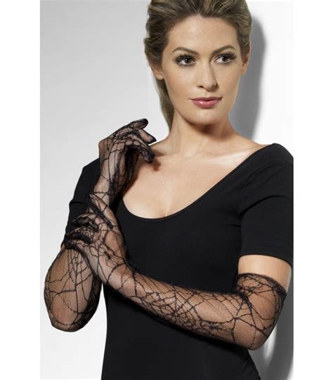 lace gloves black lets party forever