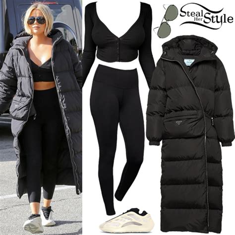 Collection with 505 high quality pics. Khloe Kardashian: Puffer Coat, Black Leggings | Steal Her ...