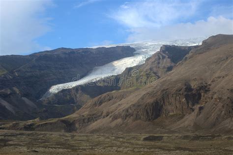 Southern Iceland Landscape With Glacier Vatnajokull Stock Image Image