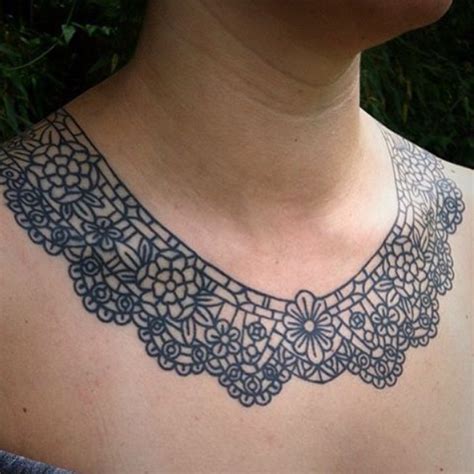 10 necklace tattoos that prove body art is the best accessory necklace tattoo hawaiian