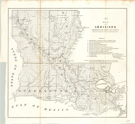 Map Of Louisiana Representing The Several Land Districts Curtis
