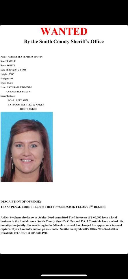 East Texas Woman Wanted For Embezzlement Easttexasradio Com