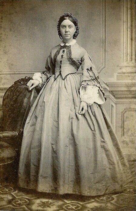 Bodice (b) with red velvet buttons and ribbon, self ruffles and. Pin by Kristi Taylor on Fashion | Civil war fashion, Civil ...