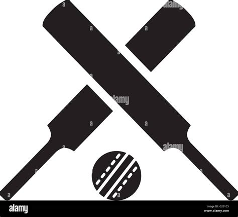 Crossed Cricket Bats With Ball Stock Vector Image And Art Alamy