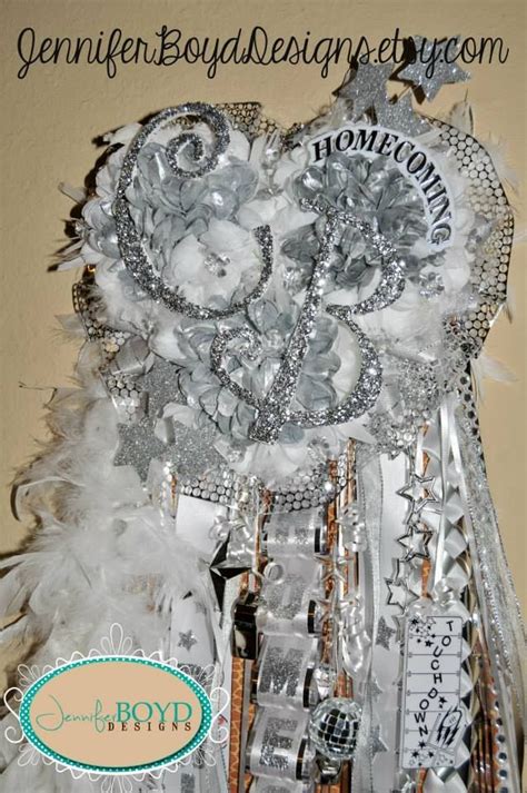 Senior Silver And White Homecoming Mum By Jennifer Boyd Designs