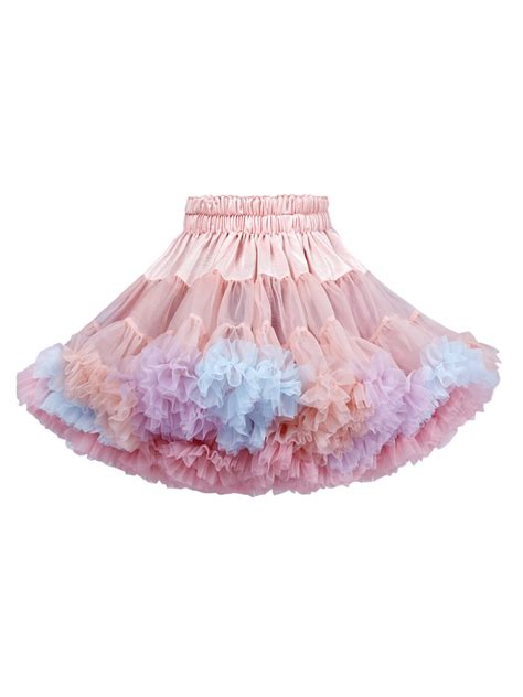 Girls Elastic Waist Lace Tutu Skirt Tulle Kids Party Dance Fancy Skirts
