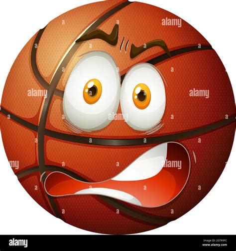 Basketball With Shocking Face Stock Vector Image And Art Alamy