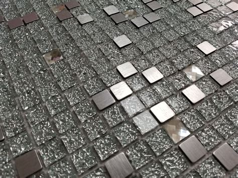Aluminum Crystal Glass Square Mosaic Tiles Sheet Walls Floors Bathroom Kitchen Ebay