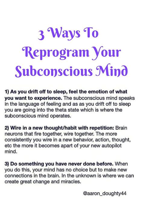 3 Simple Ways To Reprogram Your Subconscious Mind Subconscious Mind Power Subconscious Mind