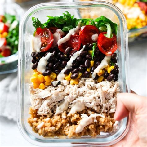 Healthy Chicken Burrito Bowls Meal Prep All Nutritious