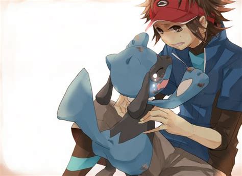 Pokémon Trainer Nate With Crying Riolu Pokemon People Cute Pokemon