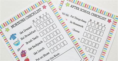Kids Routine Checklists To Make School Days Easy After School