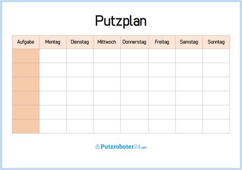 Plan für treppenhausreinigung download : Putzplan: Wochenplan mit Aufgaben | Putzplan, Planer ...