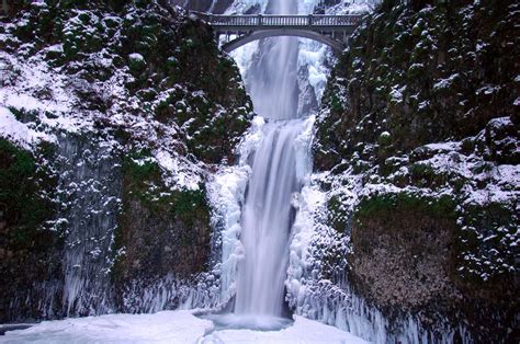 Multnomah Falls Horizontal Winter Study By Greglief On Deviantart