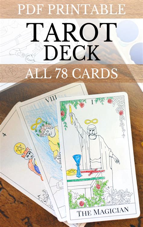 Printable Pdf Tarot Deck All 78 Tarot Cards By