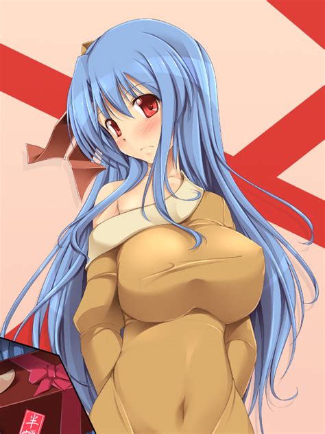 Rule 34 Bare Shoulders Blue Hair Blush Breasts Erect Nipples Fct T