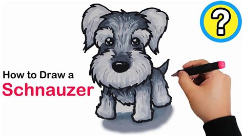How To Draw A Schnauzer Puppy Cartoon With Color Markers Youtube