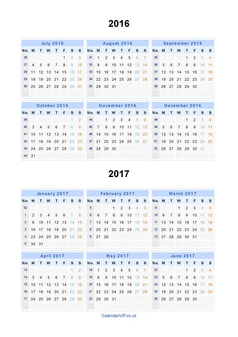 Split Year Calendars 2016 2017 June Calendar Printable June 2019