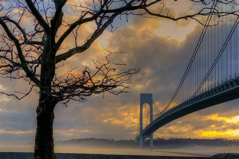 Bridge Mist Photograph By Mike Deutsch