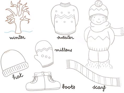 Ver más ideas sobre ropa, invierno preescolar, dibujos de invierno. Dibujo de ropa de invierno para colorear - Imagui