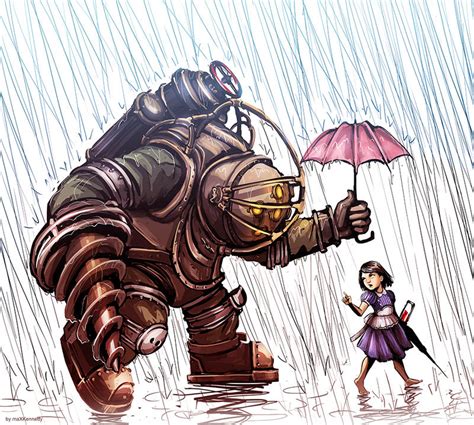 Bioshock Big Daddy In The Rain By Maxkennedy On Deviantart