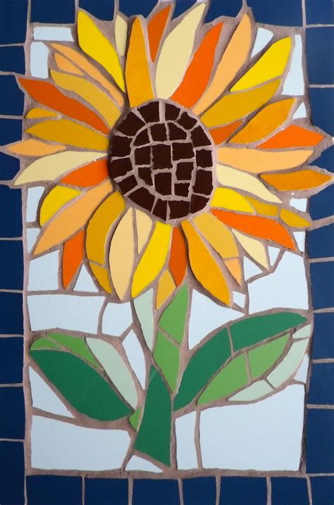 A Sunflower Mosaic Mosaic Art Mosaic Artwork Mosaic Flowers