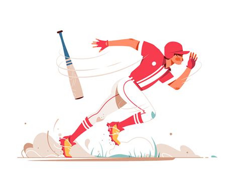 Baseball Player Running To Base By Kit8 On Dribbble