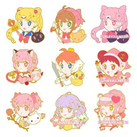 Magical Girl Enamel Pins Gold Plated Eventeny