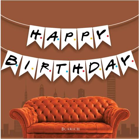 Friends Tv Show Happy Birthday Banner Sign Friends Themed Party Flag